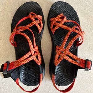 Chaco Women’s Z Cloud X2 Double Strap Orange Braided Hiking Outdoor Sandal Sz 9